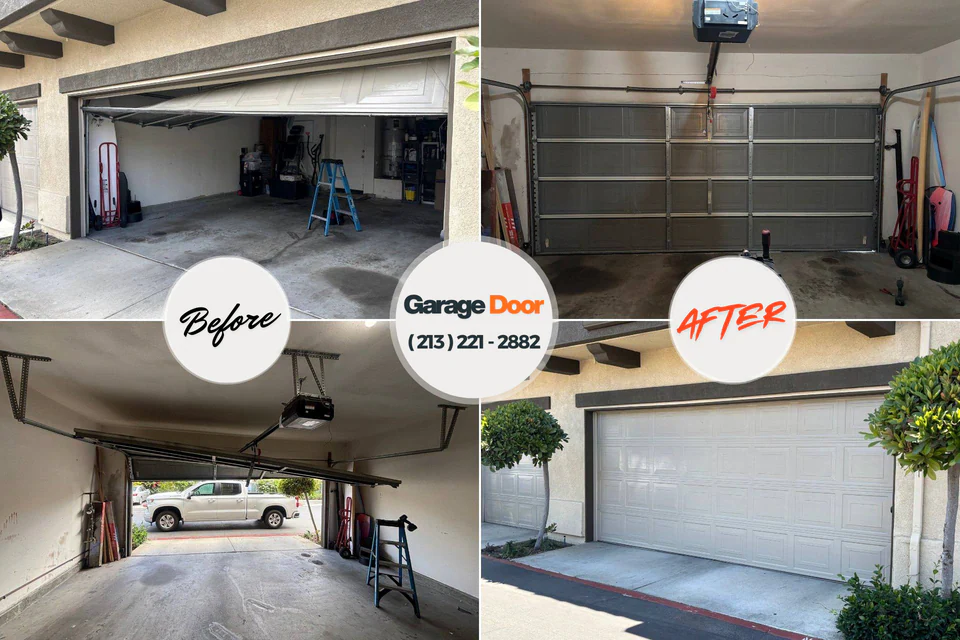 Before and after: garage door repair Lake Mary, FL